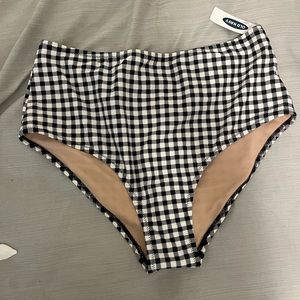 Old navy checkered high rise bikini bottoms